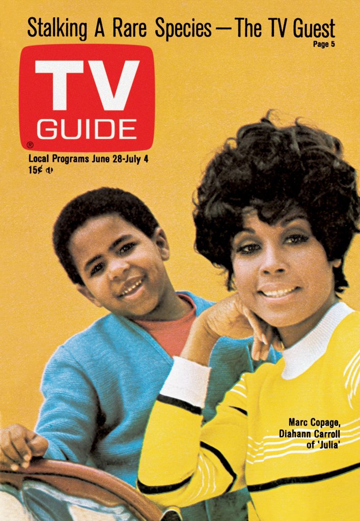JULIA, from left: Marc Copage, Diahann Carroll, TV GUIDE cover, June 28 - July 4, 1969.