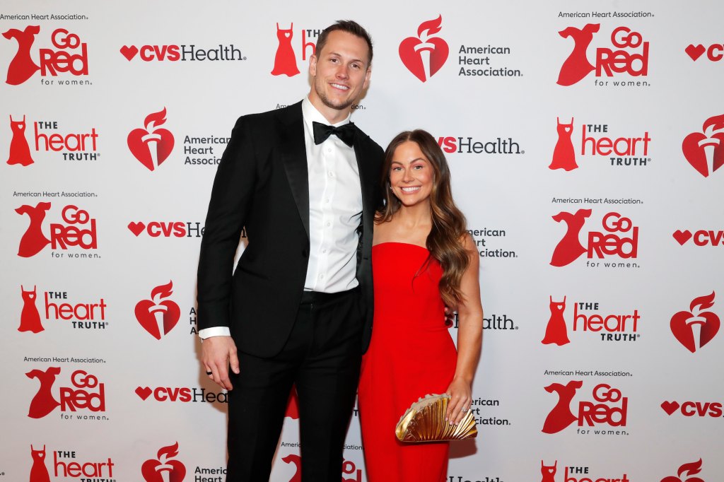 (L-R) Andrew East and Shawn Johnson attend the The American Heart Association's Red Dress Collection Concert 2025 on January 30, 2025 in New York City.