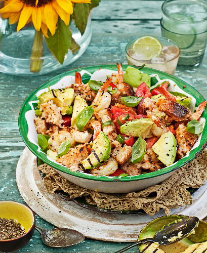 Grilled Shrimp Panzanella Salad recipe