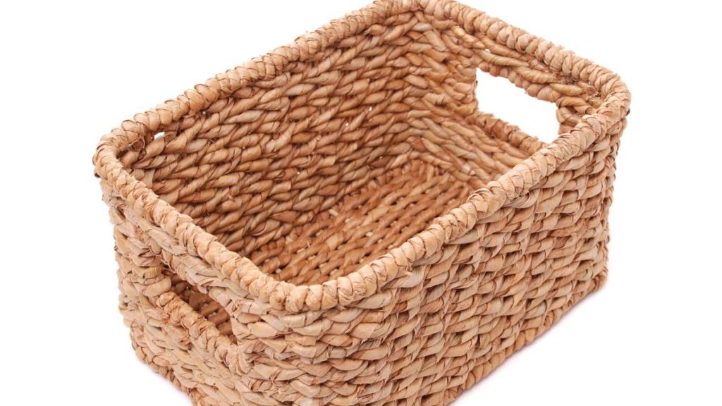 how to hide TV wires: Basket isolated on white.