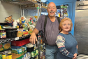 The Parkers’ tiny pantry sat in their front yard for anyone to shop from