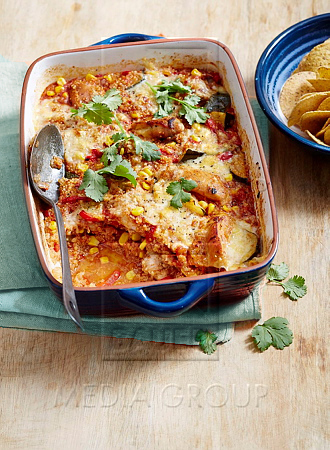 Chicken and Vegetable Tortilla Bake recipe