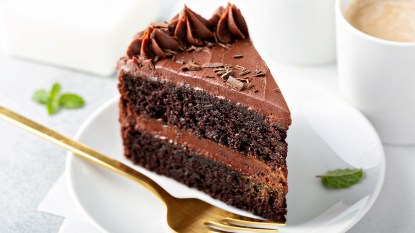 A slice of Guinness chocolate cake