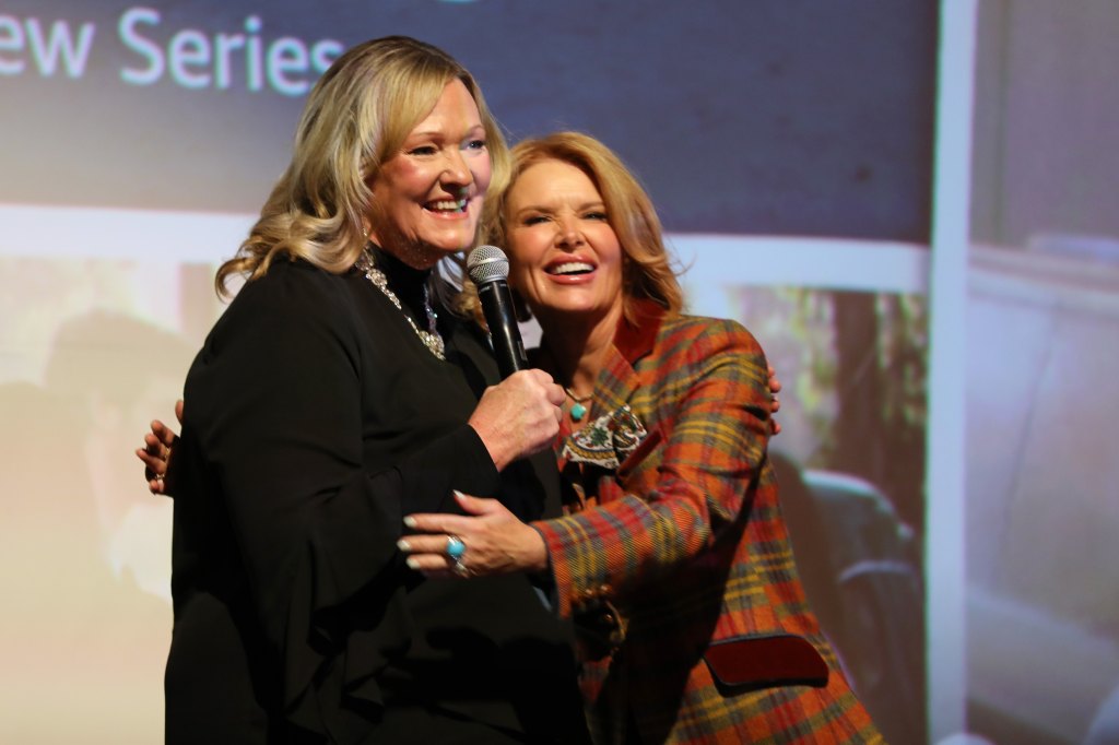 Karen Kingsbury and Roma Downey at The Baxters premiere
