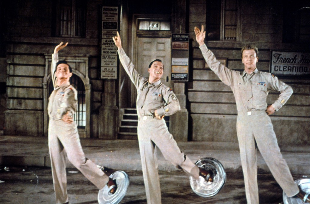 Left to right: Michael Kidd, Gene Kelly and Dan Dailey in 'It's Always Fair Weather', 1955