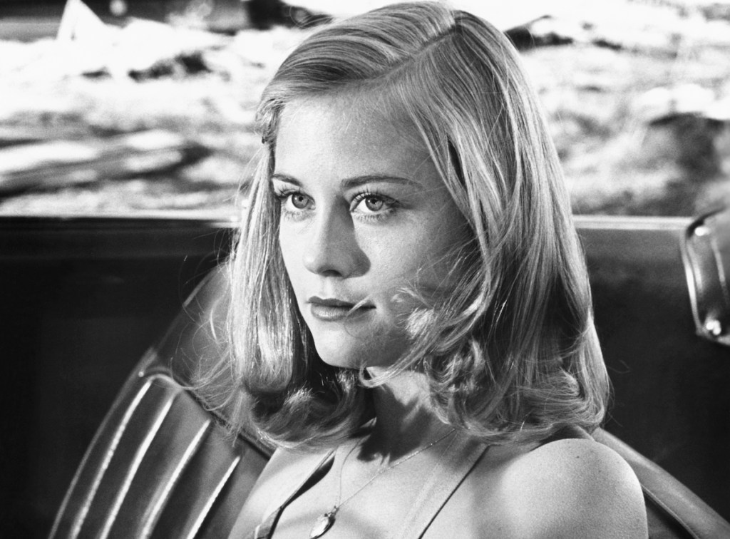 Jacy Farrow (Cybill Shepherd) sits in the driver's seat of a car in a scene from the 1971 film The Last Picture Show