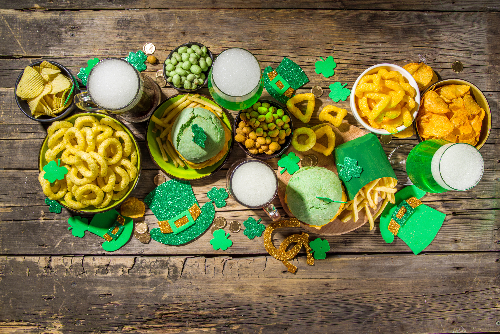 Array of St. Patrick's Day food deals for celebration