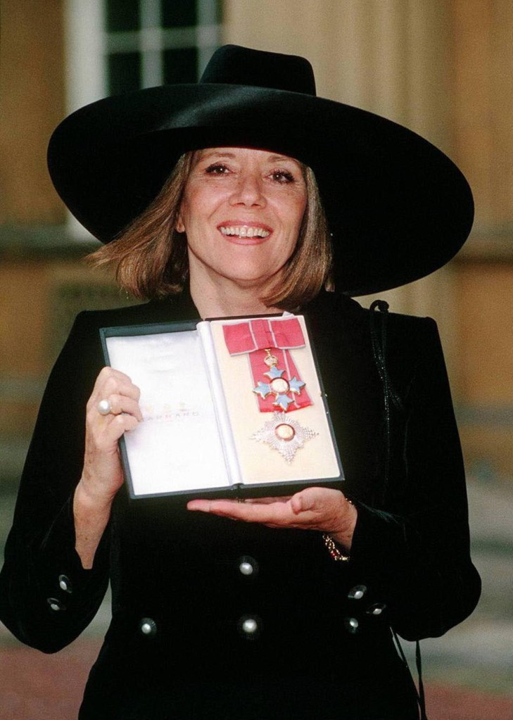 Diana Rigg receives her Dame title in 1994