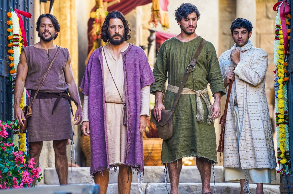 The actors who play Jesus and the disciples have become like family — Simon, Jesus, John, and Matthew during Season 2