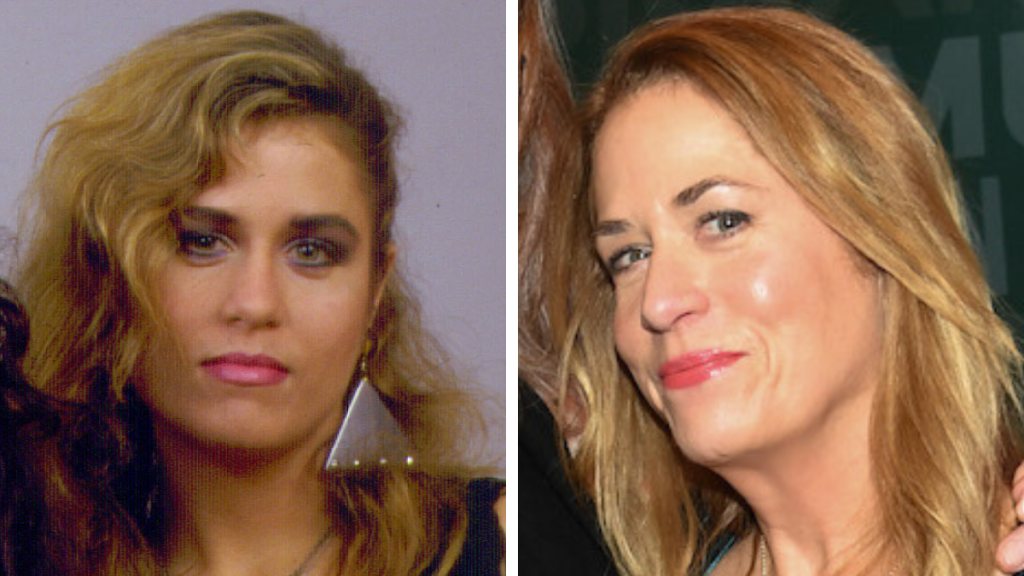 Vicki Peterson in 1986 and 2023 the Bangles members