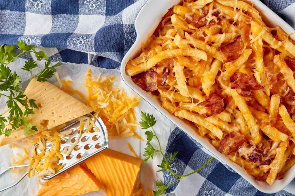 Busy day hotdish with fries and cheese by Molly Yeh