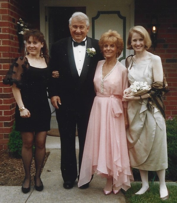 Margie (left) with her father Clement, mother Dolly and sister Bonnie, who have all passed away but Margie knows will always be near