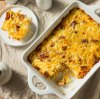 Trisha Yearwood's Southern breakfast sausage casserole in baking dish