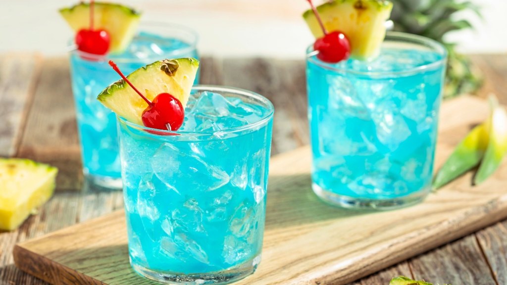 A blue margarita cocktail
