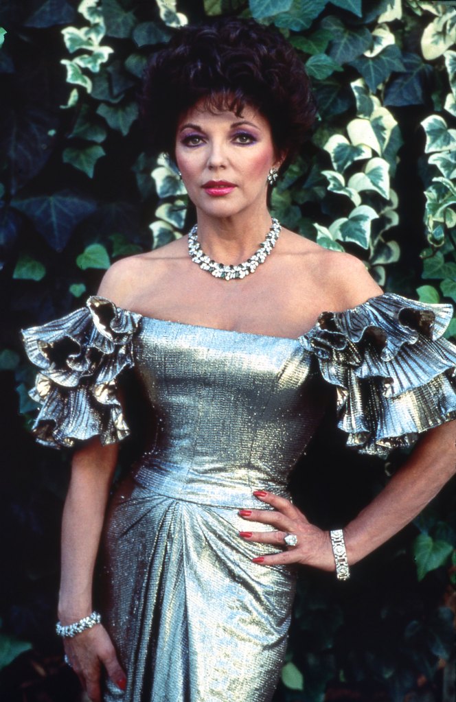 Joan Collins on the set of hit soap opera "Dynasty"