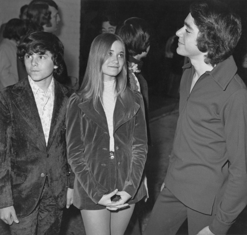 Christopher Knight, Maureen McCormick and Barry Williams, stars of the US TV sitcom 'The Brady Bunch,' at the premiere of The Who's rock opera 'Tommy', circa 1972. 