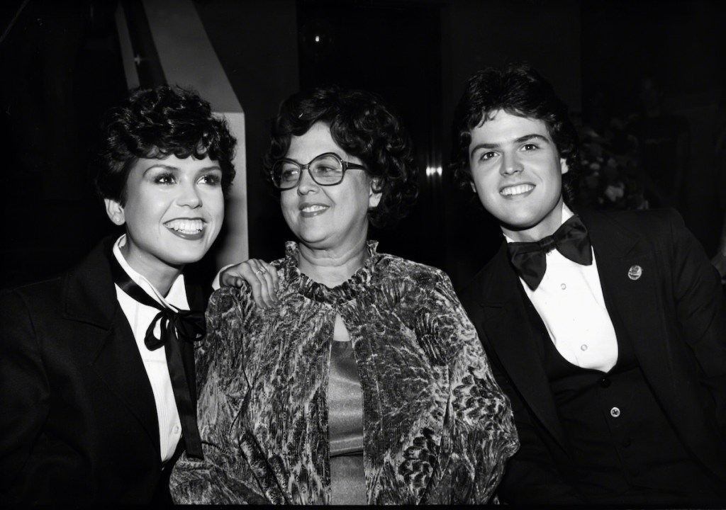 Marie Osmond with her mom, Olive, and brother, Donny, in 1978