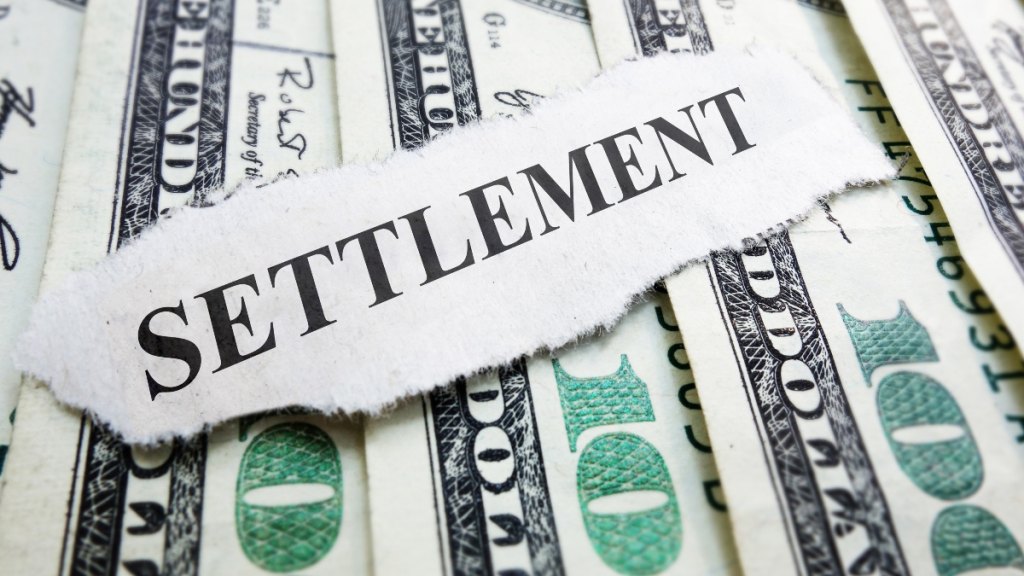 A settlement headline on cash