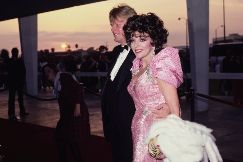 Joan Collins and Peter Holm in 1985