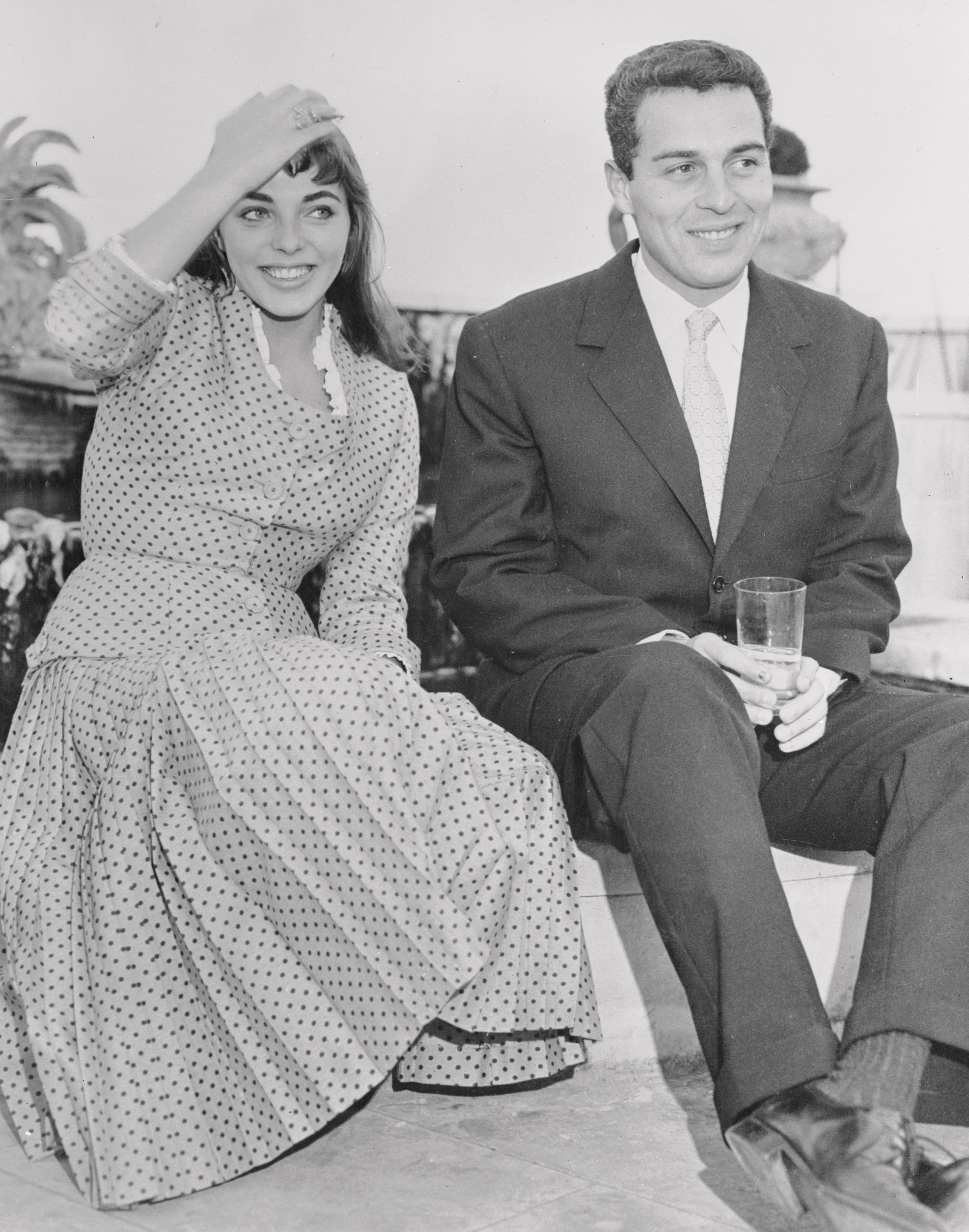 Joan Collins and Sydney Chaplin in 1954
