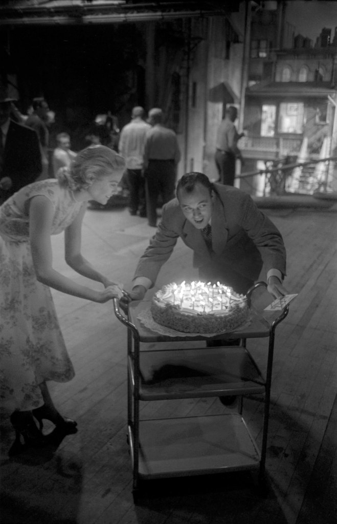 Grace Kelly celebrates her 24th birthday on the set of the Paramount Pictures movie 'Rear Window'
