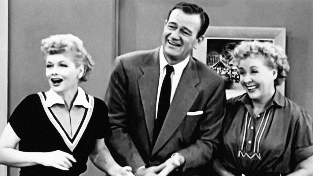 I LOVE LUCY, (from left): Lucille Ball, John Wayne, Vivian Vance, 'Lucy and John Wayne', (Season 5, aired Oct. 10, 1955)