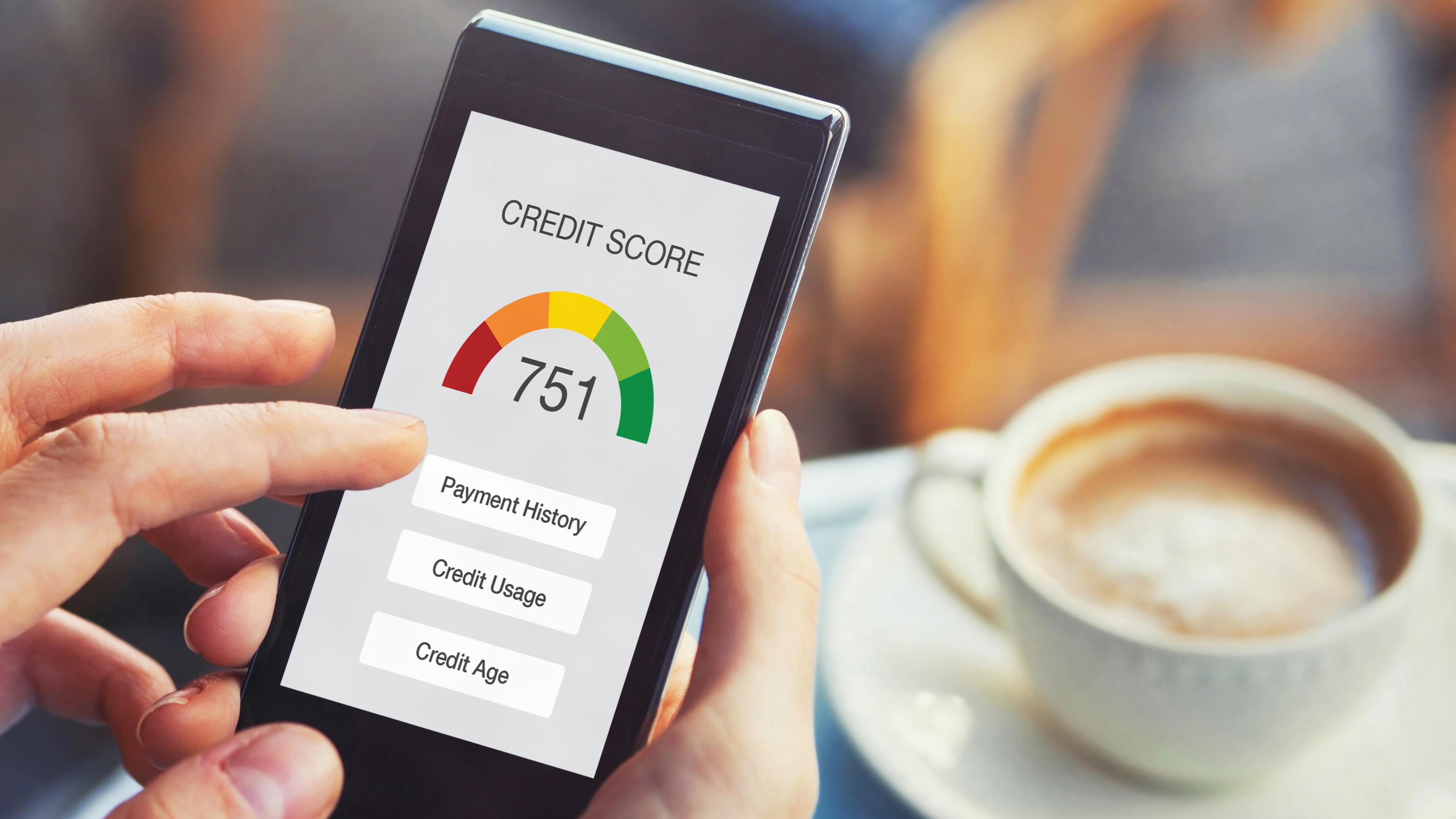 Woman checking credit score