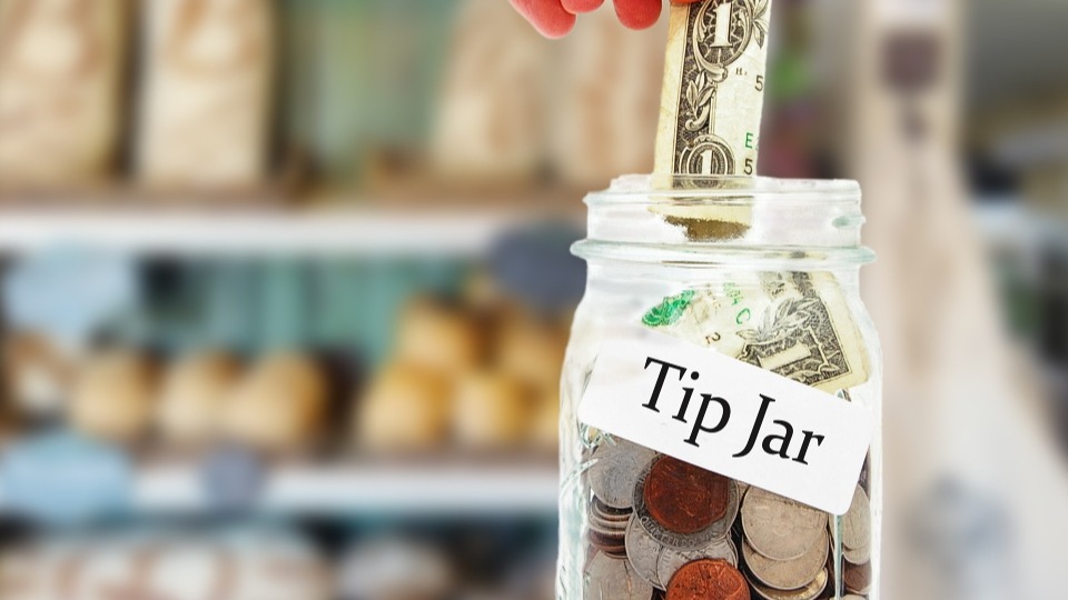 A tip jar
