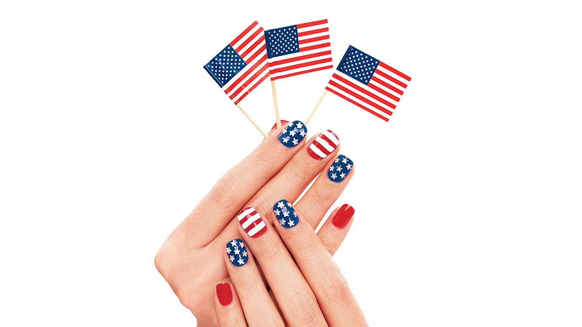 American flag nails