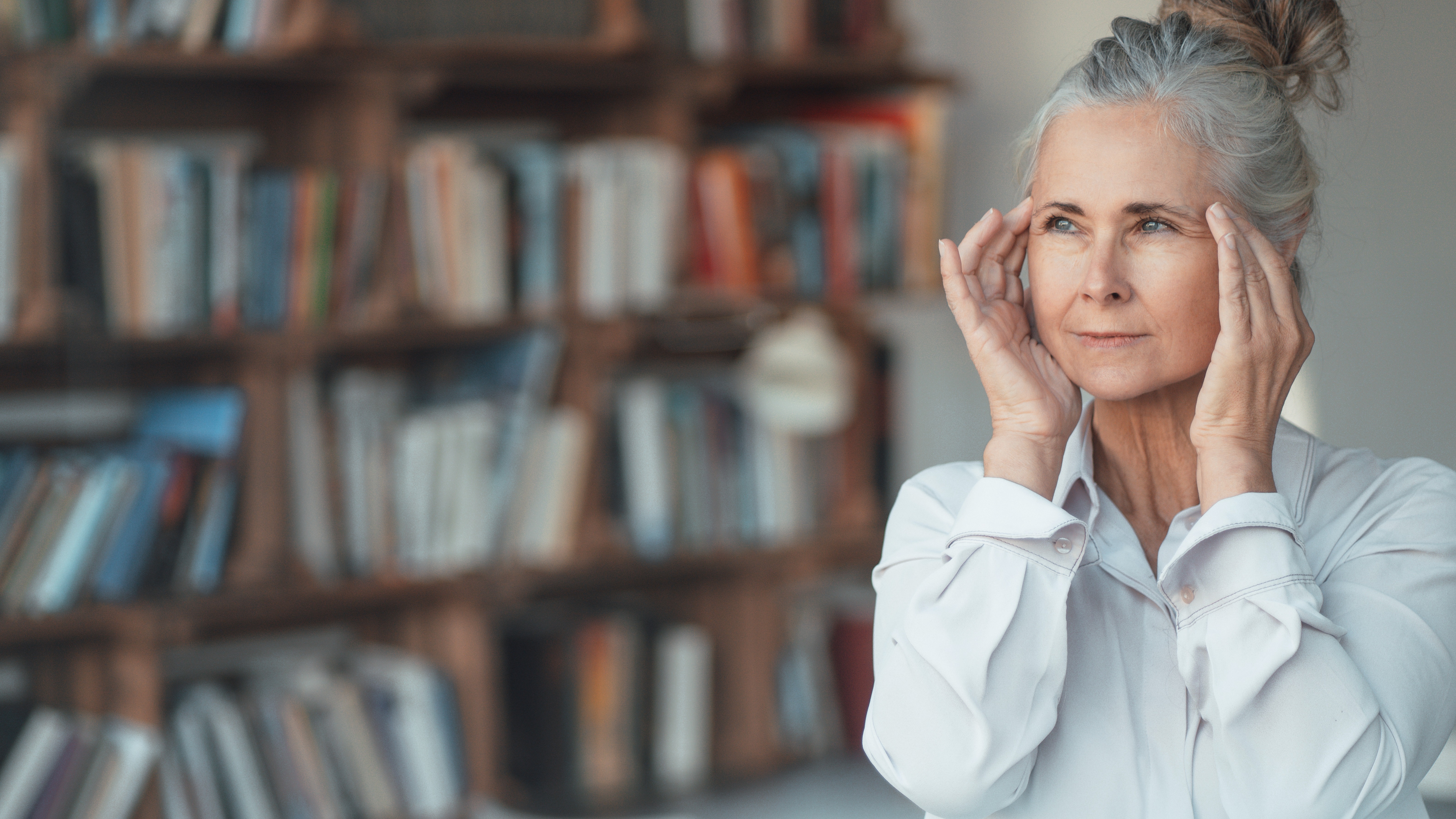 Woman trying to remember something
