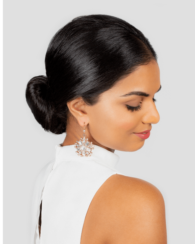 sleek wedding guest hairstyle