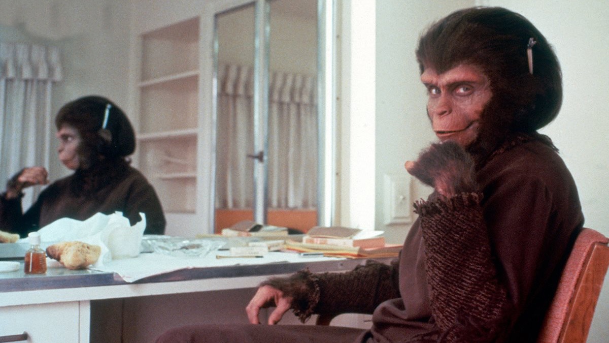 Kim Hunter in a behind-the-scenes photo from 'Beneath the Planet of the Apes'