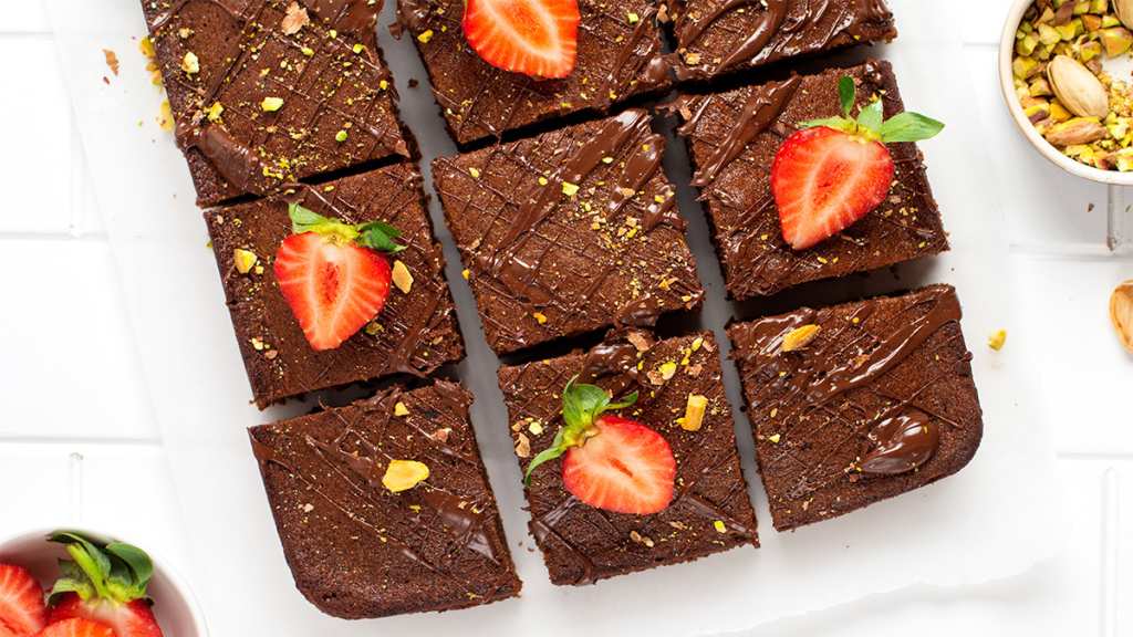 Squares of chocolate strawberry fudge