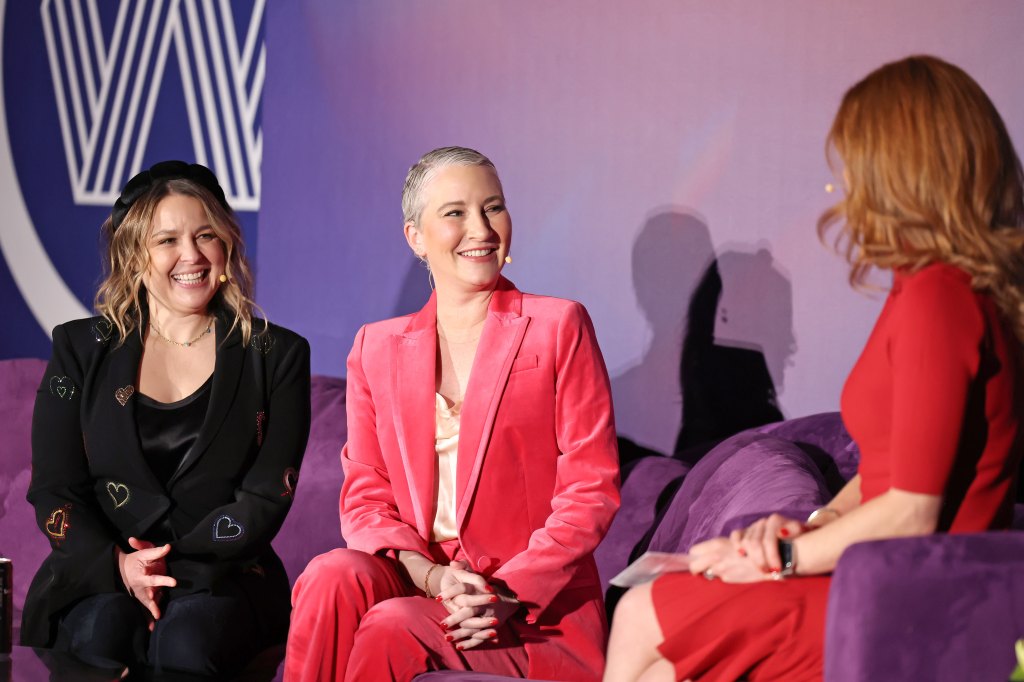 SANTA MONICA, CALIFORNIA - DECEMBER 14: (L-R) Joanna Teplin, Clea Shearer, and Julia Boorstin speak onstage during TheWrap's 5th Annual Power Women Summit at Fairmont Miramar - Hotel & Bungalows on December 14, 2022 in Santa Monica, California. (Photo by Amy Sussman/Getty Images)
