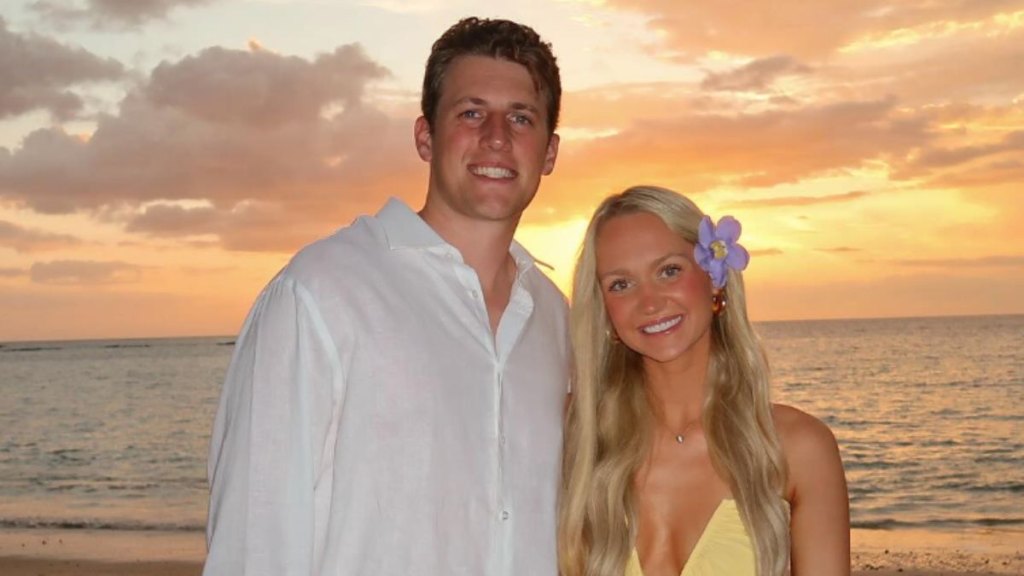Paige Drummond-Andersen and David Andersen on their honeymoon