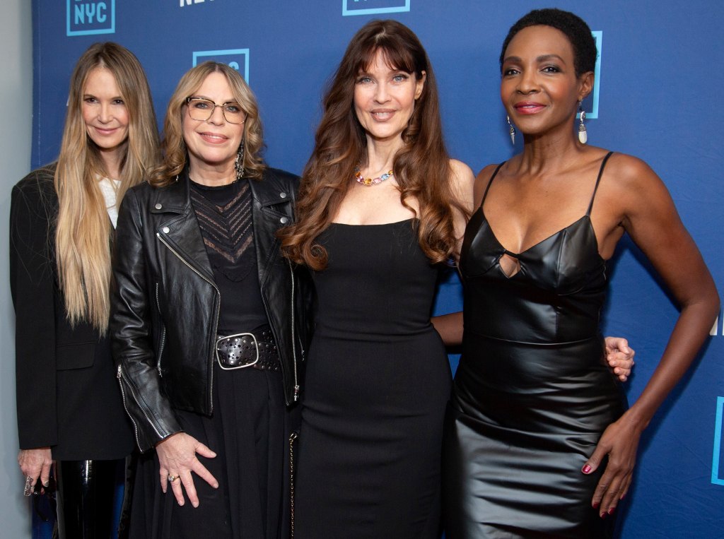 Left to right: Elle Macpherson, Beyond the Gaze director Jill Campbell, Carol Alt and Roshumba Williams at the film's premiere