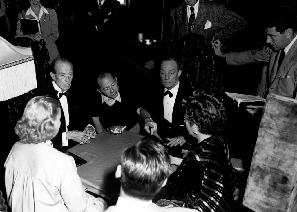SUNSET BOULEVARD, H. B. Warner, Billy Wilder, Buster Keaton, Gloria Swanson, 1950, directing