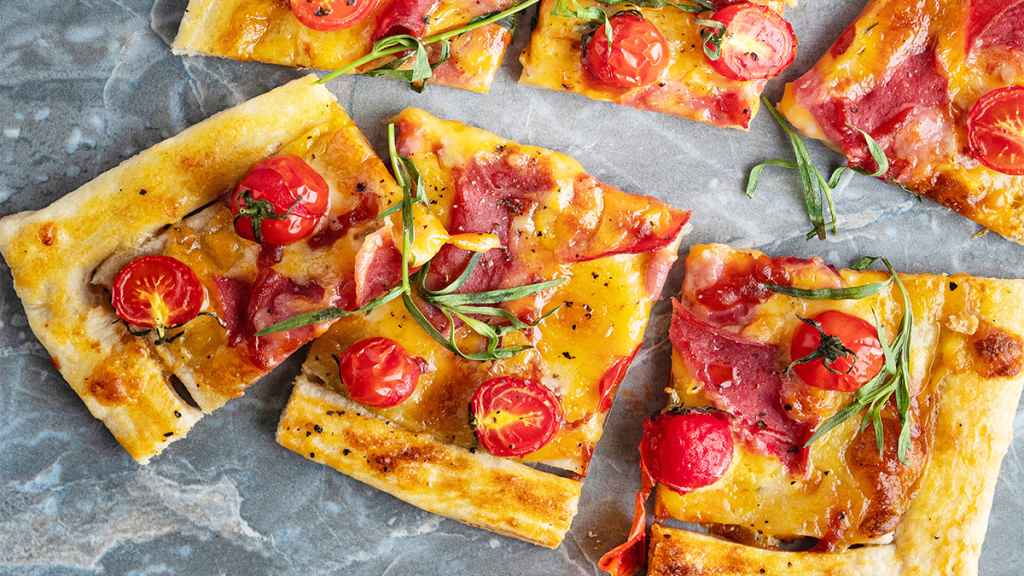 Slices of tomato tart