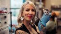'Kitten Lady' Hannah Shaw poses with a tiny foster kitten