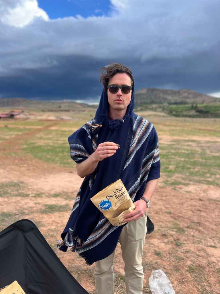 Alec Santos during the filming of A Machu Picchu Proposal