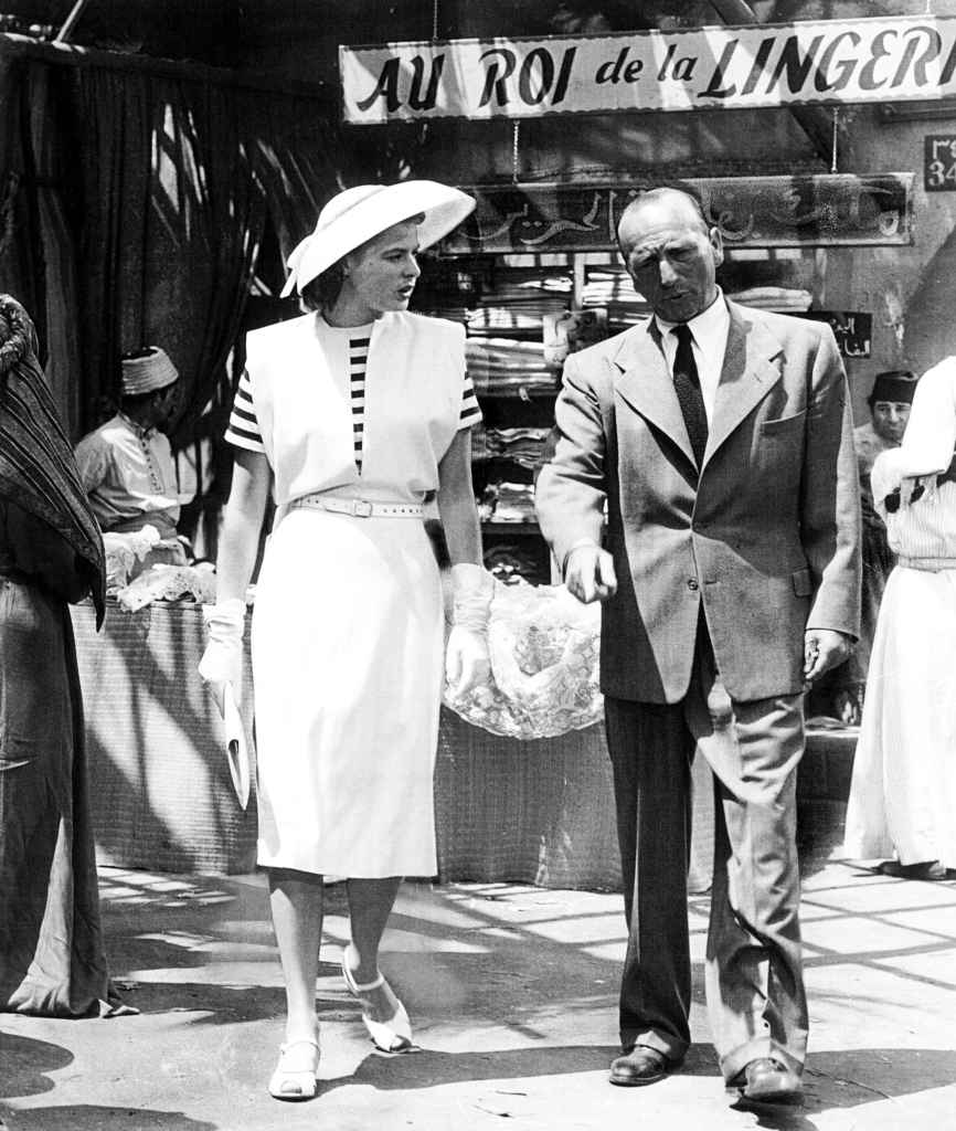 CASABLANCA, director Michael Curtiz (right), on-set with Ingrid Bergman, 1942