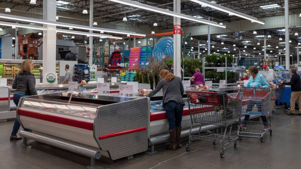 Customers shopping at Costco