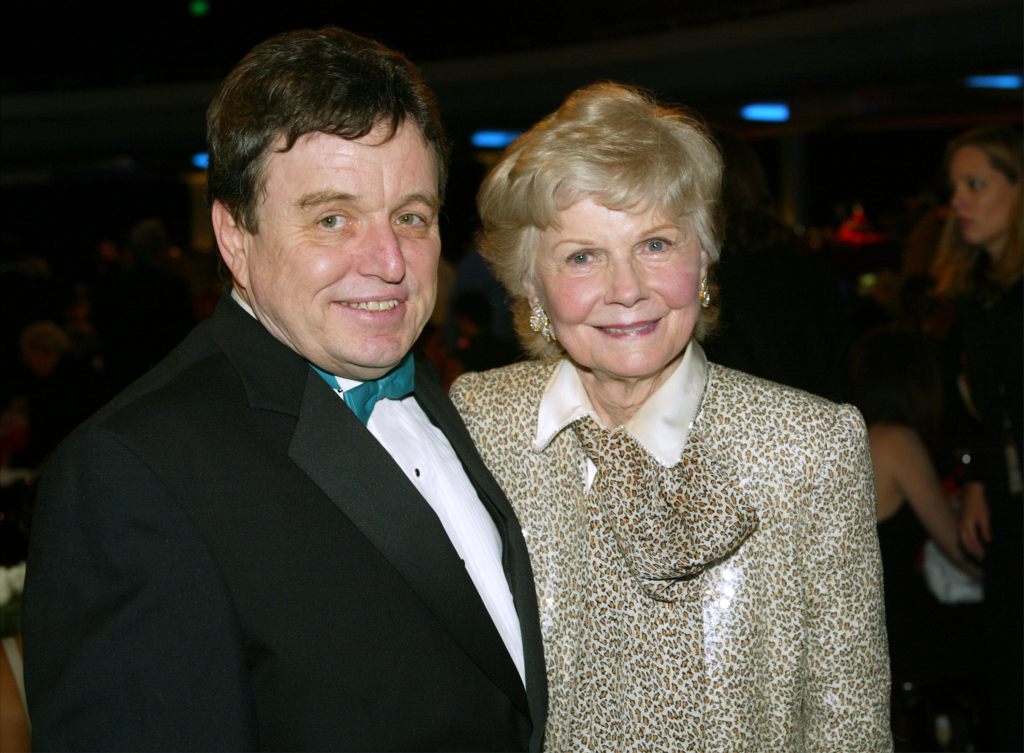 Actors Jerry Mathers and Barbara Billingsley pose during the TV Land Awards 2003 at the Hollywood Palladium on March 2, 2003 in Hollywood, California. 
