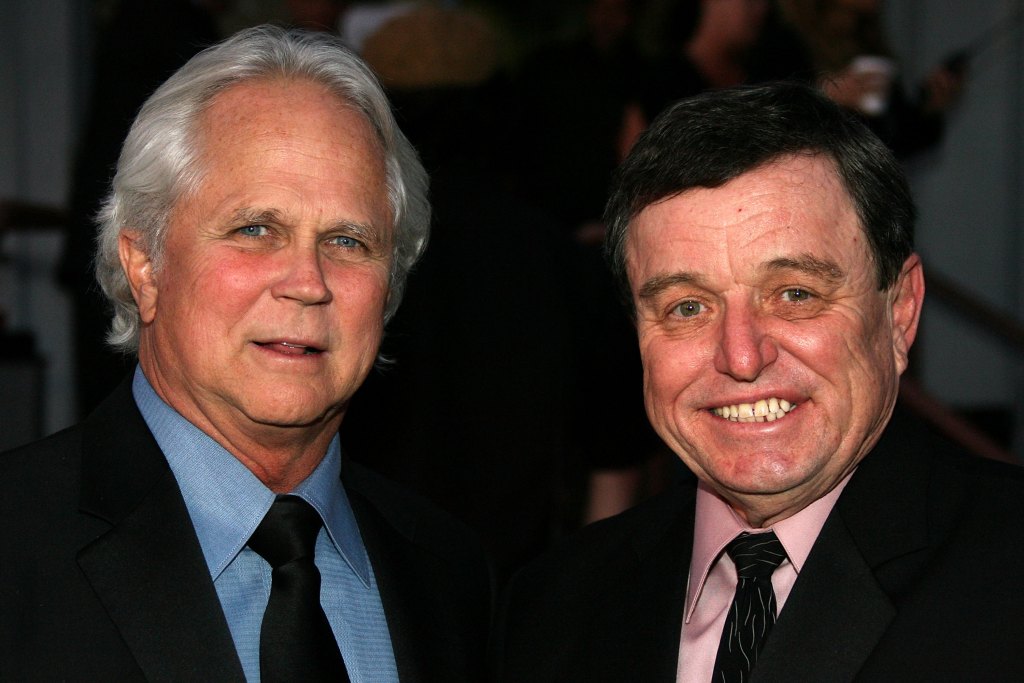 Actors Tony Dow and Jerry Mathers backstage at the 5th Annual TV Land Awards held at Barker Hangar on April 14, 2007 in Santa Monica, California. 