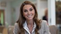Kate Middleton smiling after sharing an update on her health
