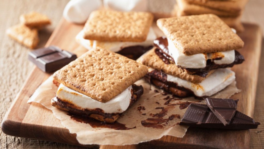 oven-baked s'mores on parchment paper