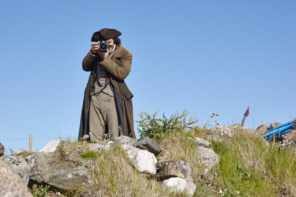 Aidan Turner on the set of Poldark
