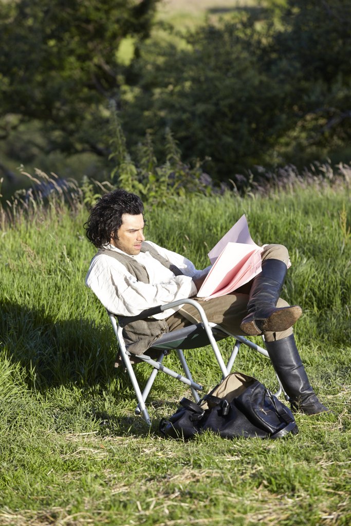 Aidan Turner on the set of Poldark