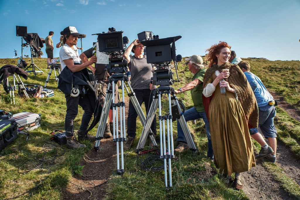 Eleanor Tomlinson on the set of Poldark