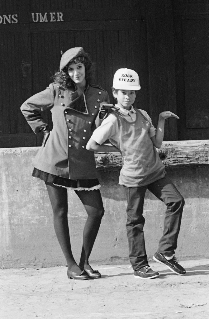 Jennifer Beals on the set of Flashdance